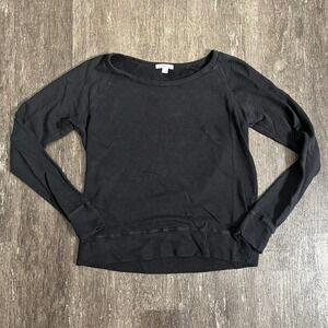 Standard James Perse Black Supima Cotton Long Sleeve Casual Everyday Top US L